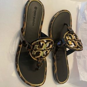 New in box Tory Burch Miller Sandal. Barbados Leopard color.